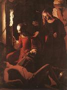 LA TOUR, Georges de The Dream of St Joseph sf oil on canvas